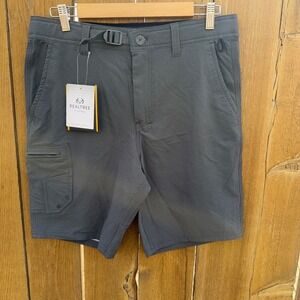 Realtree Fishing Mens Hybrid Fishing Shorts Gray UPF 30+ Water Repellent Small